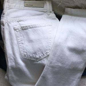 GRLFRND Karolina 100% Cotton Jeans: White Flag 28